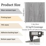 LOPYXBR 36PCS 12x12 Inch Vinyl Floor Tiles Grey Wood Peel and Stick Floor Tile Waterproof Self Adhesive Floor Tile Peel and Stick Bathroom Floor Cover 35 Sq.Ft Tiles Sticky Floor Tiles for Bedroom