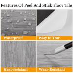LOPYXBR 36PCS 12x12 Inch Vinyl Floor Tiles Grey Wood Peel and Stick Floor Tile Waterproof Self Adhesive Floor Tile Peel and Stick Bathroom Floor Cover 35 Sq.Ft Tiles Sticky Floor Tiles for Bedroom