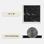 Sterling Self Adhesive 12-Inch Vinyl Floor Tiles, 20 Tiles - 12" x 12", Black with White Vein - Peel & Stick, DIY Flooring for Kitchen, Dining Room, Bedrooms & Bathrooms by Achim Home Decor