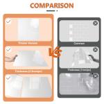 10 Sheet Thicker Peel and Stick Backsplash Tile, 12"x12" 3D Self Adhesive Square Mosaic Subway Checkered Vinyl Backsplash Stick on Wall Tiles for Bathroom, Kitchen, Living Room (10, White)