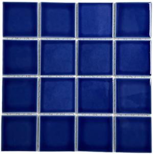 Tenedos 5 sq.ft. Electric Blue 3x3 Porcelain Tile – Polished Square Mosaic for Swimming Pools, Spas, Showers, Kitchen Countertops, Bathroom Walls & Backsplash