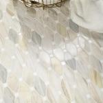 MSI Angora Elongated Octagon 11.81 in. x 13.4 in. x 10 mm Polished Marble Mosaic Tile for Bathroom, Kitchen Backsplash, Accent Wall Tile, and Shower Wall Tile