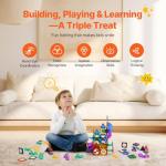 VEVOR Magnetic Tiles Marble Run, 93 Piece, Magnetic STEM Construction Race Track Tile Game Kit, Children Brain Development Learning Educational Toys, for Toddlers Kids Boys Girls Ages 3+ Years Old