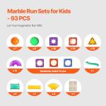 VEVOR Magnetic Tiles Marble Run, 93 Piece, Magnetic STEM Construction Race Track Tile Game Kit, Children Brain Development Learning Educational Toys, for Toddlers Kids Boys Girls Ages 3+ Years Old