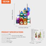 VEVOR Magnetic Tiles Marble Run, 93 Piece, Magnetic STEM Construction Race Track Tile Game Kit, Children Brain Development Learning Educational Toys, for Toddlers Kids Boys Girls Ages 3+ Years Old