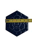 6" Firenze Blue Hexagon Porcelain Decorative Insert Wall Tile Embossed Textured 3 Dimensional Architectural (1)