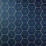 6" Firenze Blue Hexagon Porcelain Decorative Insert Wall Tile Embossed Textured 3 Dimensional Architectural (1)
