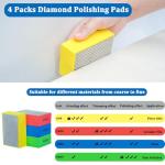 4Pack Diamond Hand Polishing Pads for Sanding Ceramics Glass Tile Concrete Stone Marble Granite, 60#, 100#,200#,400#Grits