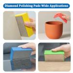 4Pack Diamond Hand Polishing Pads for Sanding Ceramics Glass Tile Concrete Stone Marble Granite, 60#, 100#,200#,400#Grits