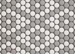 Tenedos Penny Round Mix Matte White with Gray or Black Selection Porcelain Mosaic Tile for Floor and Wall Bathroom and Kitchen Backsplash (Box of 20 Sheets) (Grey and White)