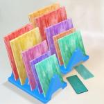 4 PCS Stained Glass Storage Rack, 10 Slots Translucent Stained Glass Holder, Colored glass Panel Organizer Accommodate 12 x 12in Mosaic glass Tiles Projects Cathedral Window