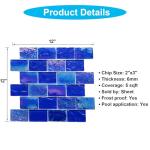 LSDECO 5 Sheets Glass Tile Mosaic Tiles Pool Tile Backsplash for Kitchen Bathroom Shower Tile (Cobalt Blue, 5 Sq.Ft)