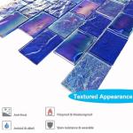 LSDECO 5 Sheets Glass Tile Mosaic Tiles Pool Tile Backsplash for Kitchen Bathroom Shower Tile (Cobalt Blue, 5 Sq.Ft)