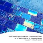 LSDECO 5 Sheets Glass Tile Mosaic Tiles Pool Tile Backsplash for Kitchen Bathroom Shower Tile (Cobalt Blue, 5 Sq.Ft)