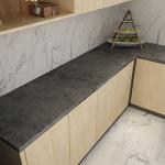 3yecao 16"×197" Extra Thick Dark Blue Grey Concrete Wallpaper Peel and Stick Waterproof Gray Concrete Contact Paper Vinyl Wrap 3d Faux Adhesive Cement Tile Sticker for Kitchen Island Bedroom Gym Walls