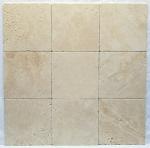 Light / Ivory 12X12 Tumbled Travertine Tile