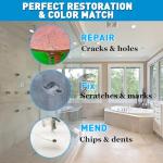 Tile & Fiberglass Quartz Countertop Repair Kit (Color Match), Granite & Tub Repair Kit, 4 oz Porcelain Sink Mable Chip Repair Kit for Cracks Chips Dents Holes Almond Biscuit Bone (Multicolored)