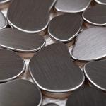 Apollo Tile Silver Pebble Metal Mosaic Tile for Kitchen, Bathroom or Wall Panel - 4" x 5" Sample Swatch