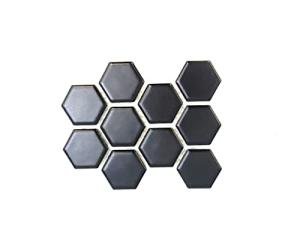 Splash Cascade 1" Hexagon Mosaic Tile (Black, Sample)