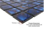 Tenedos Premium Quality Square Blue Calacatta Porcelain Mosaic Glossy Tile for Bathroom Floors, Walls and Kitchen Backsplashes, Pool Tile (2x2) (20 Sheets/case)