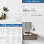 Tenedos USCT White 3x12 Matte Ceramic Subway Tile for Kitchen Backsplash Bathroom Wall Shower Accent – 12.5 Sqft Box (50 Pieces)