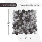 Apollo Tile Silver Pebble Metal Mosaic Tile for Kitchen, Bathroom or Wall Panel - 4" x 5" Sample Swatch