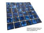 Tenedos Premium Quality Square Blue Calacatta Porcelain Mosaic Glossy Tile for Bathroom Floors, Walls and Kitchen Backsplashes, Pool Tile (2x2) (20 Sheets/case)
