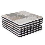 3rd Street Inn Slate Stone Tiles - Stone Outdoor Deck Tiles - Interlocking Patio Tiles - 12" x 12" Patio Flooring - Indoor/Outdoor Floor Tiles - Balcony Flooring (Colorful Stone, 6 Pack)