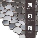 Apollo Tile Silver Pebble Metal Mosaic Tile for Kitchen, Bathroom or Wall Panel - 4" x 5" Sample Swatch