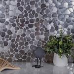 Apollo Tile Silver Pebble Metal Mosaic Tile for Kitchen, Bathroom or Wall Panel - 4" x 5" Sample Swatch