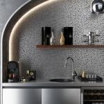 Apollo Tile Silver Pebble Metal Mosaic Tile for Kitchen, Bathroom or Wall Panel - 4" x 5" Sample Swatch