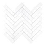 The Tiles Plaza 10-Sheet Peel and Stick Backsplash for Kitchen, 12" x 13" White Herringbone Stone Composite Self Adhesive Wall Tiles, Stick on Tiles Backsplash for Bathroom, Fireplace, Shower