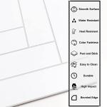 The Tiles Plaza 10-Sheet Peel and Stick Backsplash for Kitchen, 12" x 13" White Herringbone Stone Composite Self Adhesive Wall Tiles, Stick on Tiles Backsplash for Bathroom, Fireplace, Shower