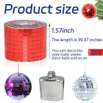 Giftmeet Red Self-Adhesive Glass Mirror Mosaic Tiles, 5 x 5 mm Square, 3200 Pieces, Disco Ball Tiles for DIY Craft, Interior, Art Collage, Card Making, Cups
