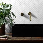 Vamos Tile Herringbone Peel and Stick Backsplash Tile - 10 Sheets Thassos White PVC Self Adhesive Tiles Stick on Wall Tile for Kitchen, Bathroom and Fireplace(Matte)