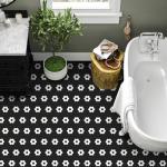 MORCART 20 Pack Peel and Stick 8" x 8" Vinyl Flooring Waterproof DIY Flooring for Bathroom, Kitchen, Fireplace, Pet House, Stairs, Bedrooms, Wall Black
