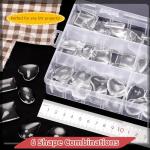 Hilitchi 90PCS 6 Shapes Clear Glass Cabochon Tiles Assortment Kits Transparent Glass Dome Cabochons Flat Glass Bead Cabochon Tile Crafts for DIY Jewelry Photo Pendant Making