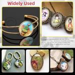 Hilitchi 90PCS 6 Shapes Clear Glass Cabochon Tiles Assortment Kits Transparent Glass Dome Cabochons Flat Glass Bead Cabochon Tile Crafts for DIY Jewelry Photo Pendant Making