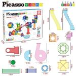 PicassoTiles Marble Run 60 Piece Race Track Magnetic Tiles Magnet Building Block Educational Construction Toy Set Playset STEM Learning Kit Child Brain Development HandEye Coordination Training PTG60