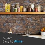 Art3d 10-Sheet Peel and Stick Backsplash PVC Wall Tile, Stickon Tile for Kitchen Backplash, Bathroom Vanities, Fireplace Decor, Laundry Table, Stair Decals in Rust Slate, Plastic-Sheets