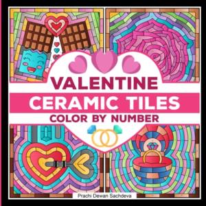 Ceramic Tiles Valentine - Color By Number: A love themed coloring book on Ceramic Stone, Porcelain, Terra Cotta, Glass Mosaic, Tile Art designs for ... (Ceramic Tiles Coloring Book for Adults)