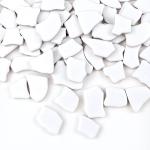 PINUO&KE 0.99 lb Glue Down Irregular Ceramics Mosaic Tile Adult Children Handmade Ceramics Craft for Outdoor Bathroom Kitchen Home Decoration DIY Art Projects(White)