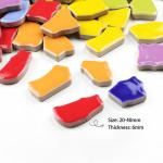 PINUO&KE 0.99 lb Glue Down Irregular Ceramics Mosaic Tile Adult Children Handmade Ceramics Craft for Outdoor Bathroom Kitchen Home Decoration DIY Art Projects(White)