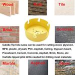 MaxTool 6-1/4" TCT Hole Saws 159mm Carbide Tipped Holesaw 2.25" Deep for Cutting Asphalt Brick Concrete Gypsum Limestone Tile Wood MDF; CT00Y57R616E
