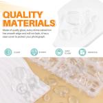 Rustark 110Pcs 5 Sizes Oval Clear Glass Dome Tile Assortment Kit Glass Cabochons Clear Glass Tiles Non-calibrated Transparent Large Glass Cabochon for Crafts Pendants Picture Jewelry Rings