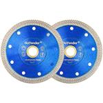 GoYonder 4.5 Inch Super Thin Diamond Saw Blade for Cutting Porcelain Tiles,Granite Marble Ceramics (4.5“Blue-2PCS)