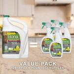 Bona Multi-Surface Floor Cleaner Refill - 128 fl oz - Lemon Mint - Residue-Free Floor Cleaning Solution refill for Spray Mop and Spray Bottles - For Use on Stone, Tile, Laminate, and Vinyl Floors
