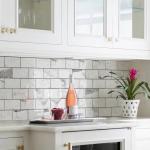 STICKGOO Subway Tile Peel and Stick Backsplash, Glossy White Marble PVC Self Adhesive Tile Backsplash, Stick on Tile for Kitchen and Bathroom(10 Sheets)