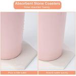 24 Pack Ceramic Tiles for Crafts with 2 Holders, White Unglazed Blank Ceramic Coasters with Self-Adhesive Cork Backing Pads for Acrylic Pouring, Painting, Make Your Own DIY Coasters (Hexagon)
