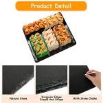 JMIATRY 3PCS Slate Cheese Board 12 X 12 Inches Slate Charcuterie Boards Black Tray Slates Cutting Board With Stone Chalks Slates Plate Set for Fruit Dessert Appetizer Cake Fruit Meat